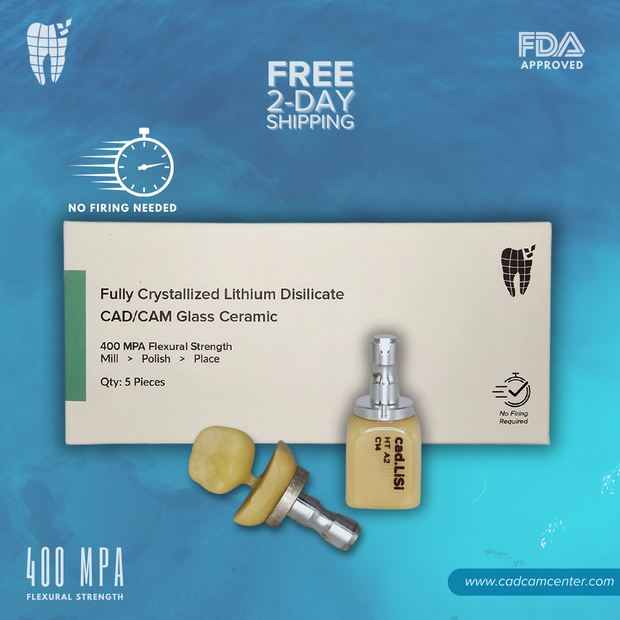 CEREC Blocks - LiSi Fully Crystallized Lithium Disilicate C14 - Qty: 5