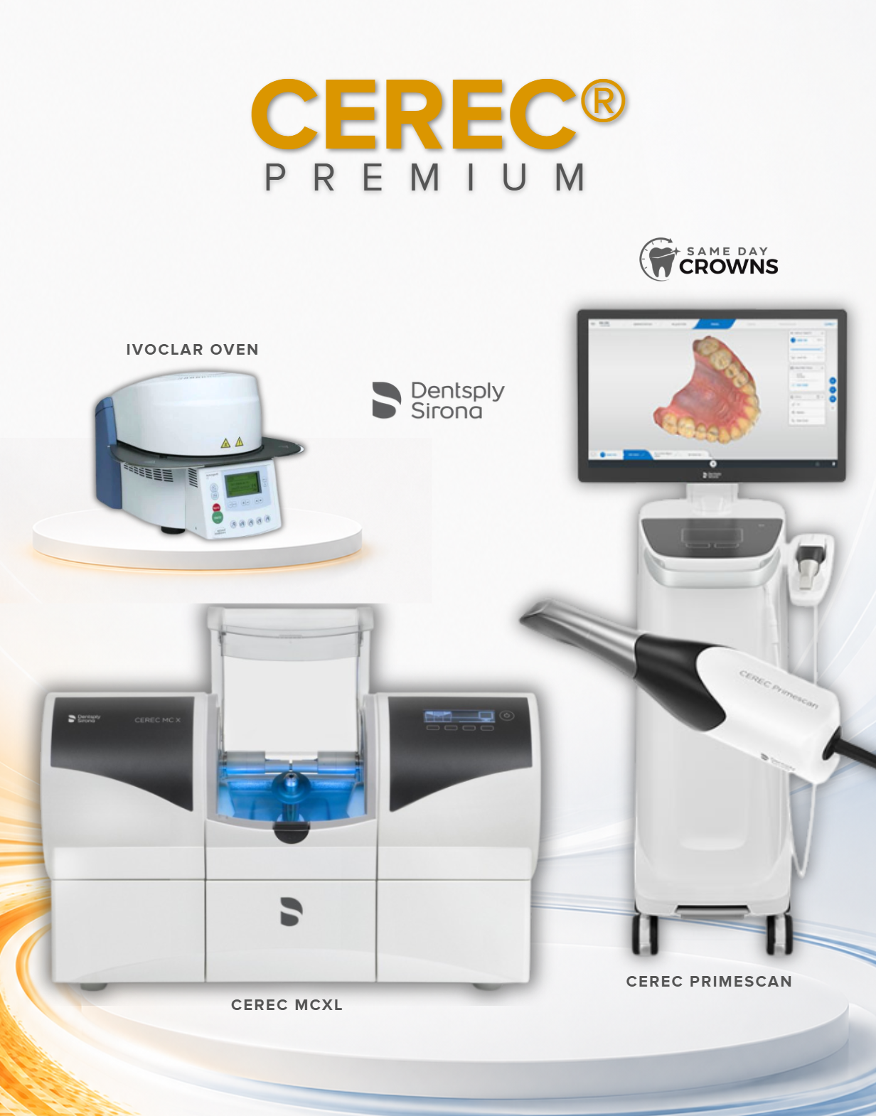 CEREC Premium system with Primescan scanner, MC XL milling unit and Ivoclar oven